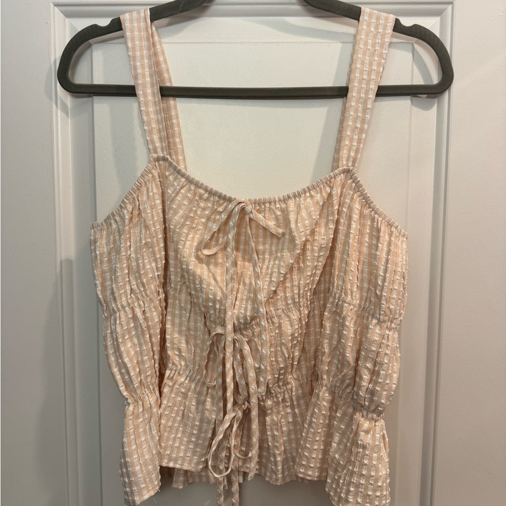 Women's Beige Sleeveless Top